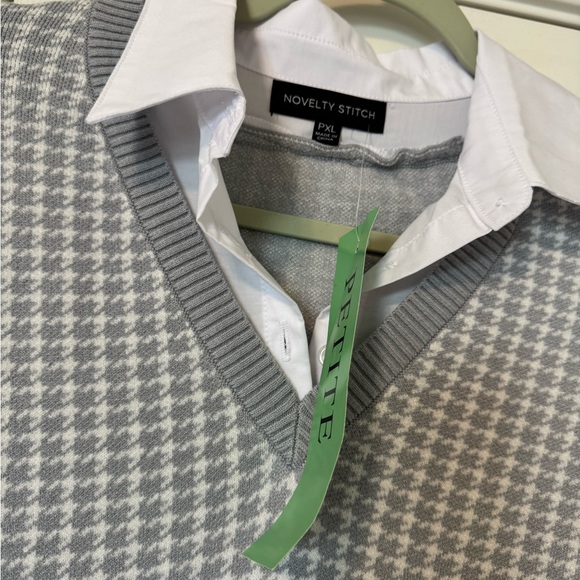 Midi Sweater Dress with White Shirt Detail - Picture 5 of 7